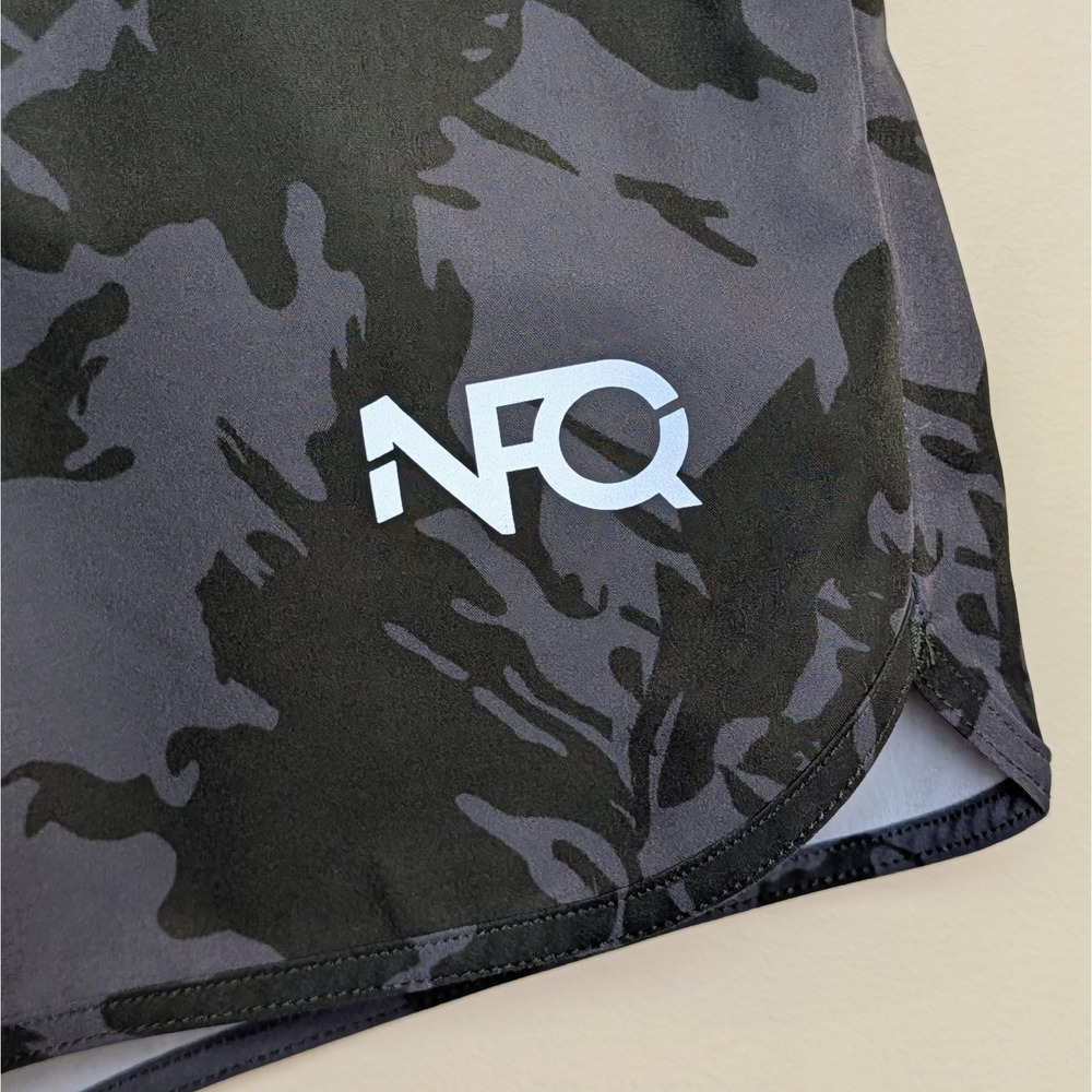 NFQ Shorts Mens Large Camo 5" Inseam Lined Grey Athletic Gym Running Training - Picture 4 of 12